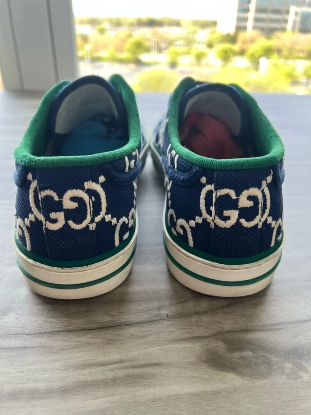GUCCI tennis 1877 GG Monogram Low Blue Size 10 US (9 UK) / EU 43 Mens - Picture 4 of 8